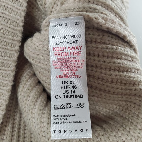 Topshop Mock Neck Oversized Knit Pullover Sweater - Picture 7 of 9